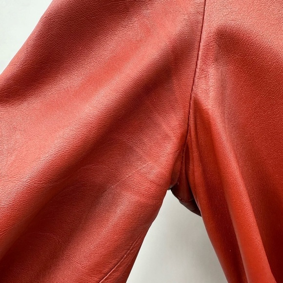 NORDSTROM POINT OF VIEW Vintage genuine leather button hooded jacket. SMALL - Picture 5 of 12